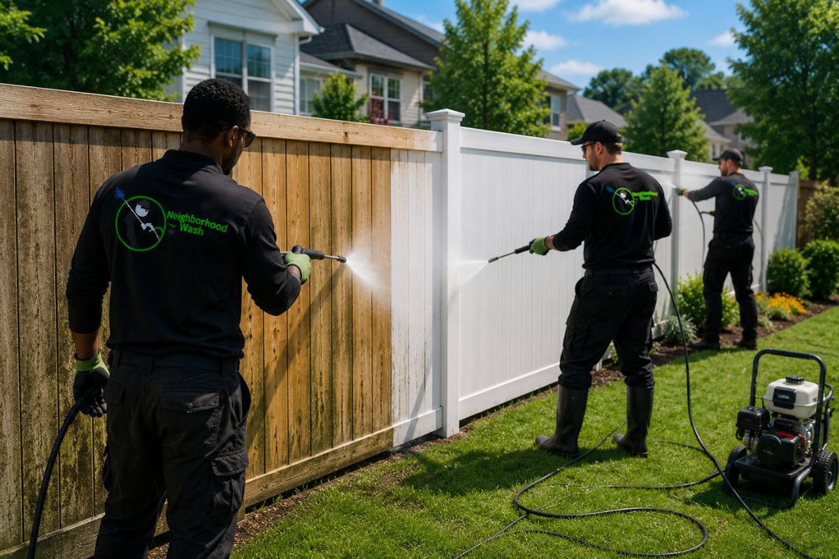 Neighborhood Wash Fence Cleaning